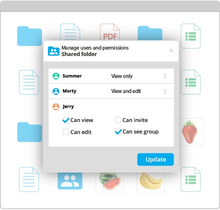 Secure document collaboration with team shared folders