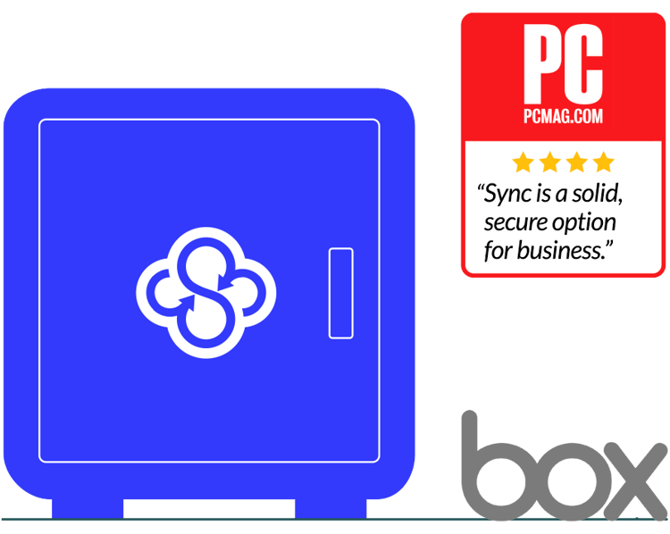 sync.com review from pcmag.com calling it a solid, secure option for business promoting it as a great box.com alternative