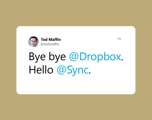 Bye bye Dropbox, hello Sync